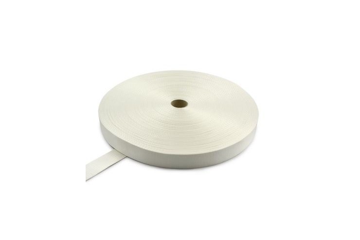 Sangle blanche 50 mm polyester écru au mètre