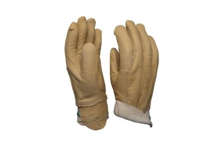 Gants cuir beige doublés molleton