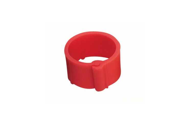 Bague rouge à clips 16 mm par 100