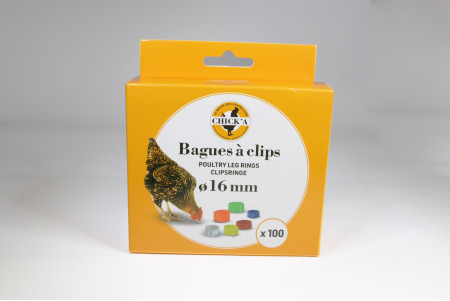 Bague verte à clips 16 mm par 100