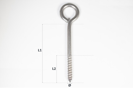 Piton à oeil inox 304 vis bois