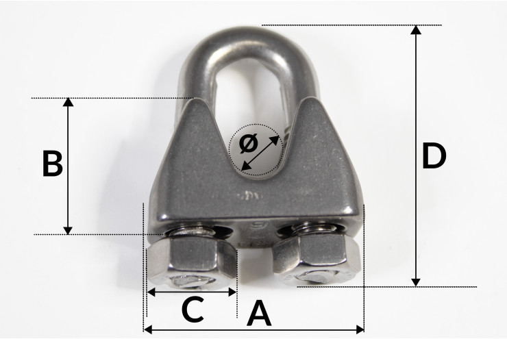Serre câble en inox 18/8 Pour câble de 2 à 6mm