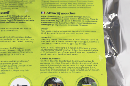 Attractif pour seau piège à mouche