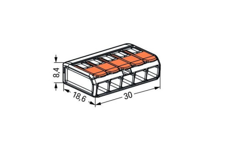 Wago Borne Levier 5 X 0.2 A 4mm² 221415 (25)