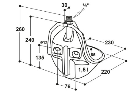 Abreuvoir modèle 20 à soupape inox 1/2"