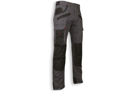 Pantalon poches genouillères Argile Gris/Noir
