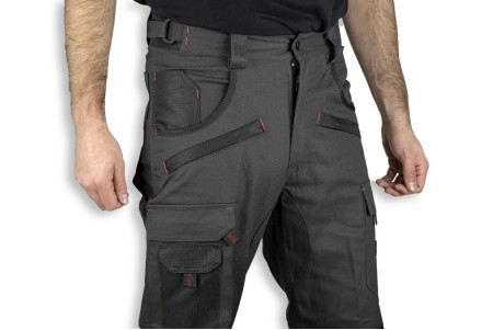 Pantalon poches genouillères Argile Gris/Noir