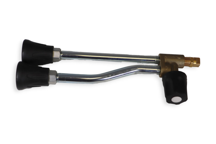 Lance double avec robinet acier partie antérieure LG210MM