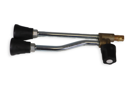 Lance double avec robinet acier partie antérieure LG210MM