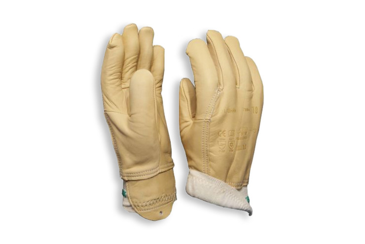 Gants cuir beige doublés molleton