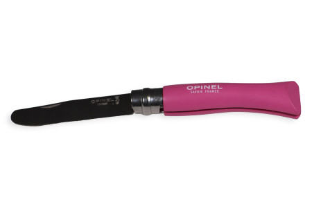 Opinel bout rond N° 7 lame inox 8 cm fuchsia