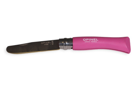 Opinel bout rond N° 7 lame inox 8 cm fuchsia