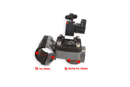 Vanne membrane dia 50 + pilote (CPC dia 63 vertical)