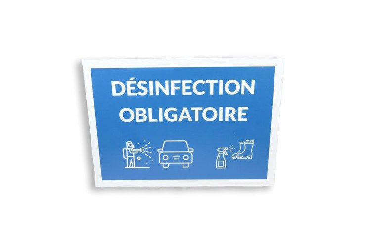Panneau de désinfection obligatoire