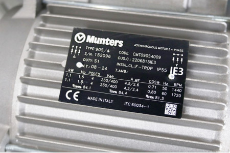 Moteur Tri 400V EM 48/50  R 1.5CV + poulie