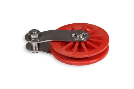 Poulie inox à chape galva charges lourdes Réa nylon dia 80