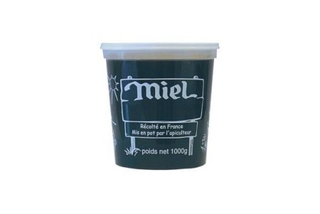 10 pots en plastique pour miel 1kg modèle miel blanc avec couvercle