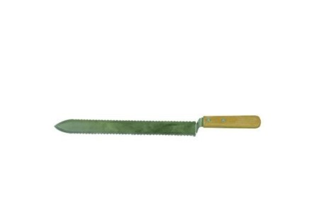Couteau à désoperculer 2 côtés dentelés et manche en bois