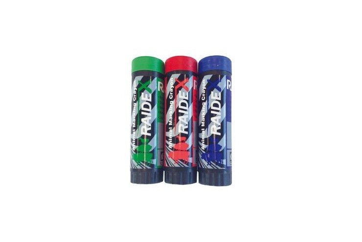 Crayon à marquer Raidex étui plastique rouge / bleu / vert - boîte de 3