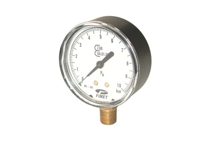 Manomètre 10bar dia 63mm 1/4" Mâle