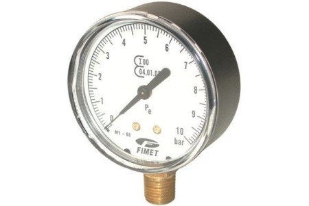 Manomètre 10bar dia 63mm 1/4" Mâle