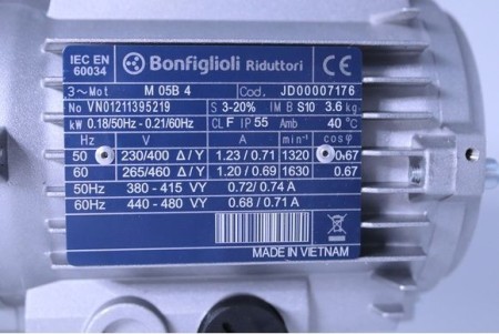Motored. Bf tri 0.18kw 20trs (1000kg) +R