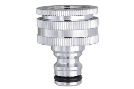 Nez de robinet double filetage 20-27 et 26-34 mm - laiton chromé