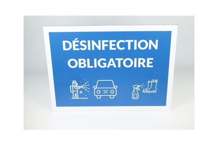 Panneau de désinfection obligatoire