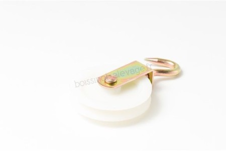 Poulie à crochet acier zingué charges lourdes Réa polyamide dia 100