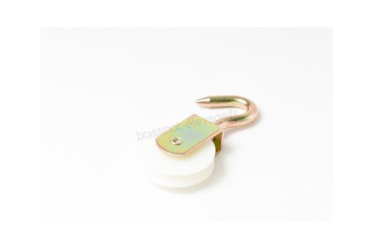 Poulie à crochet acier zingué charges lourdes Réa polyamide dia 62