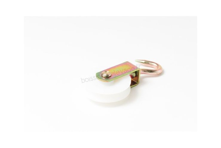 Poulie à crochet acier zingué charges lourdes Réa polyamide dia 80