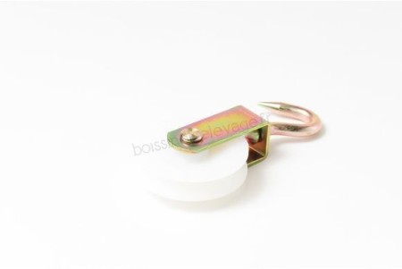 Poulie à crochet acier zingué charges lourdes Réa polyamide dia 80