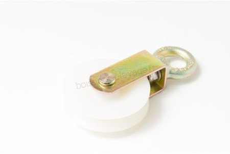 Poulie à oeil acier zingué charges lourdes Réa polyamide dia 80